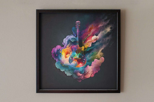 Guitar Cloud Rainbow Art Print - Rock & Roll Prints