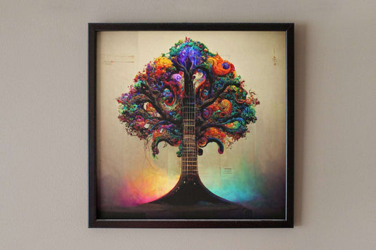 Guitar Natural Tree Art Print - Rock & Roll Prints