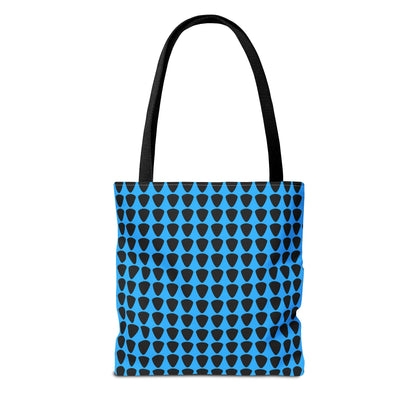 Guitar Picks Plectrums Tote Bag Black & Blue - Rock & Roll Prints