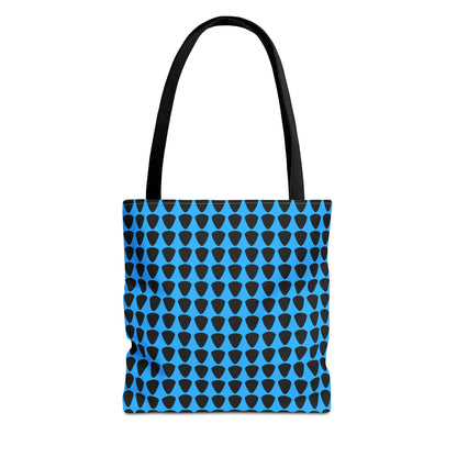 Guitar Picks Plectrums Tote Bag Black & Blue - Rock & Roll Prints