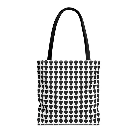 Guitar Picks Plectrums Tote Bag Black & White - Rock & Roll Prints