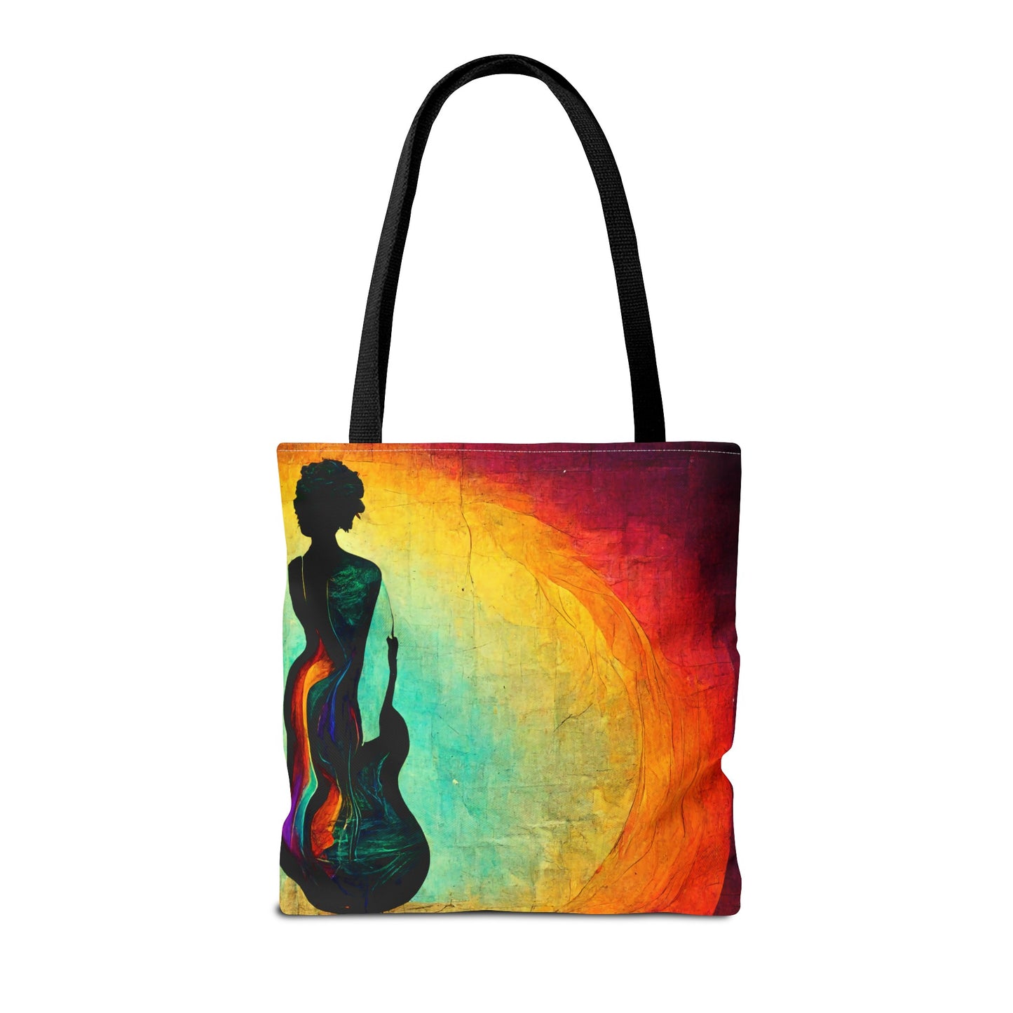 Guitar Woman Silhouette Tote Bag - Rock & Roll Prints