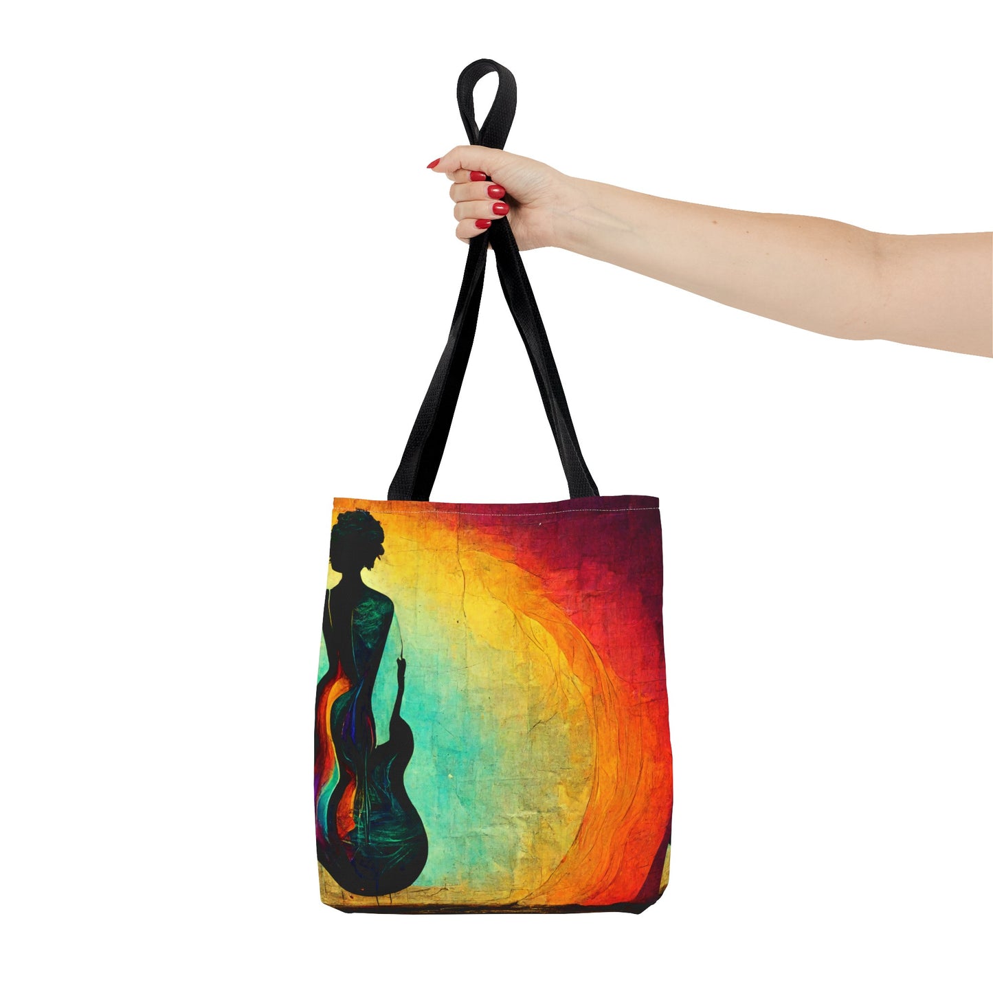 Guitar Woman Silhouette Tote Bag - Rock & Roll Prints