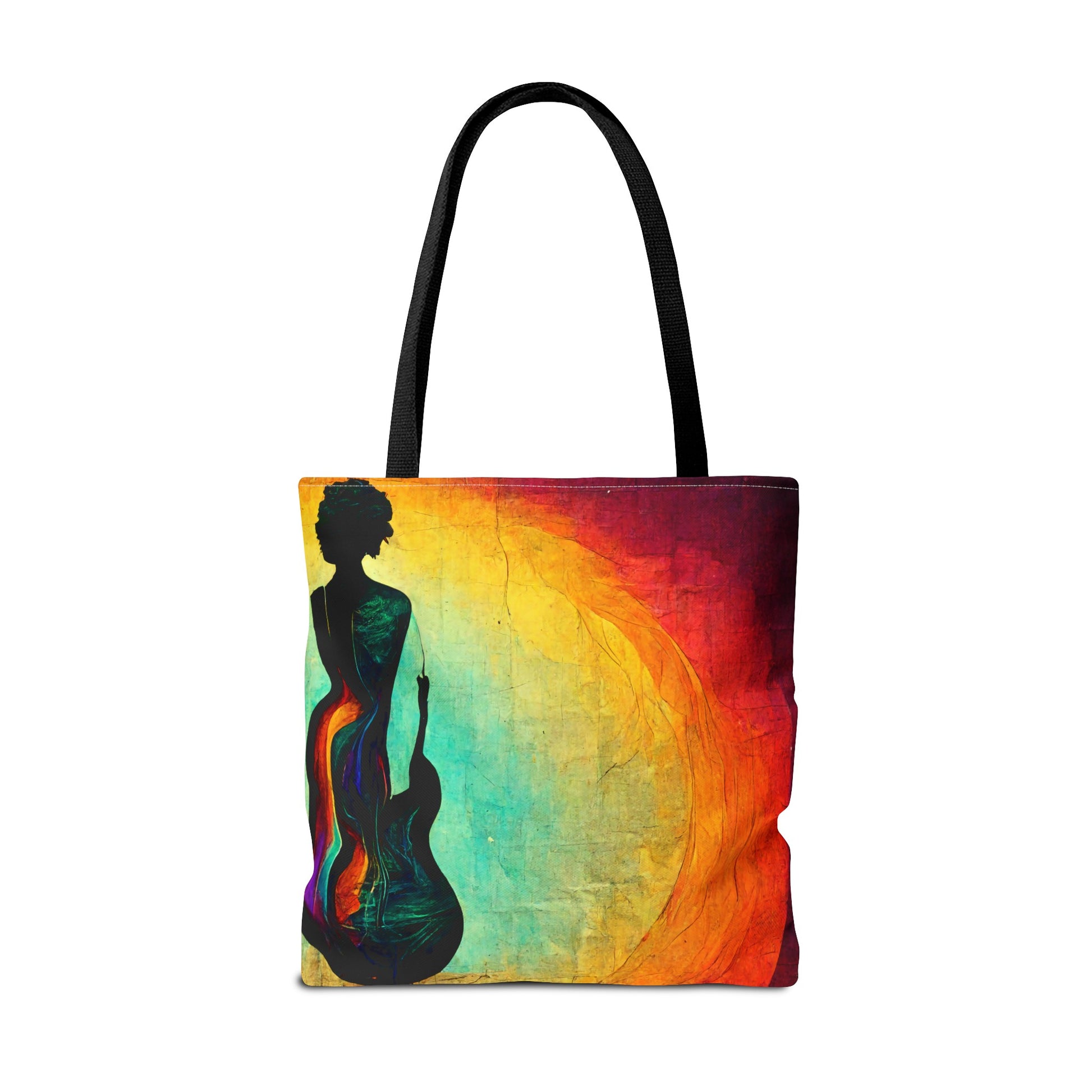 Guitar Woman Silhouette Tote Bag - Rock & Roll Prints