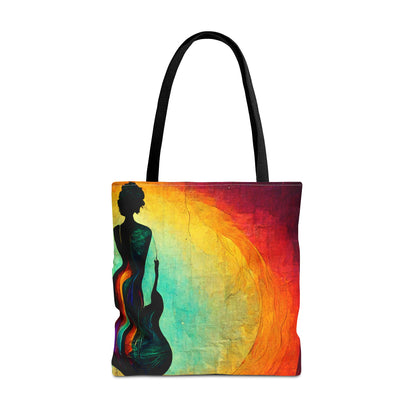 Guitar Woman Silhouette Tote Bag - Rock & Roll Prints