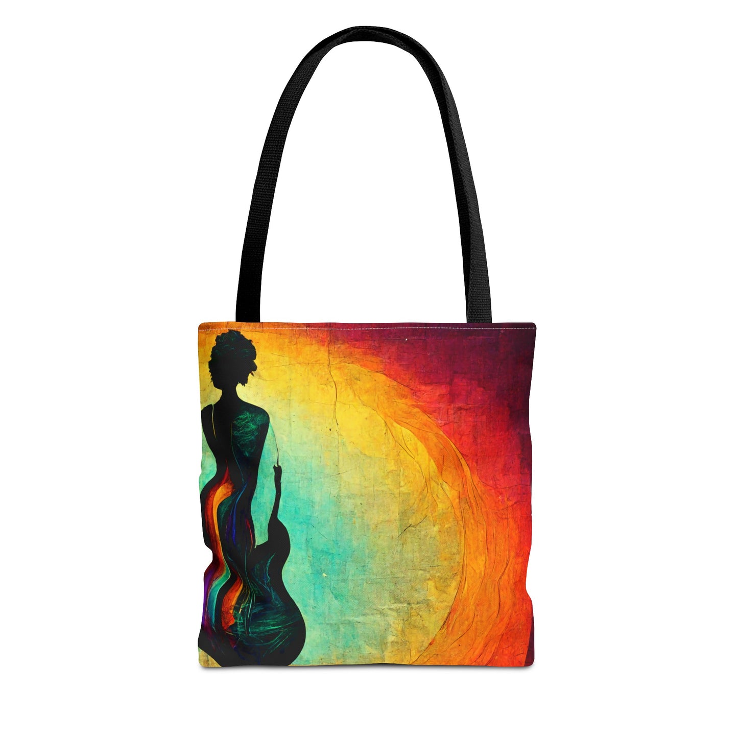 Guitar Woman Silhouette Tote Bag - Rock & Roll Prints