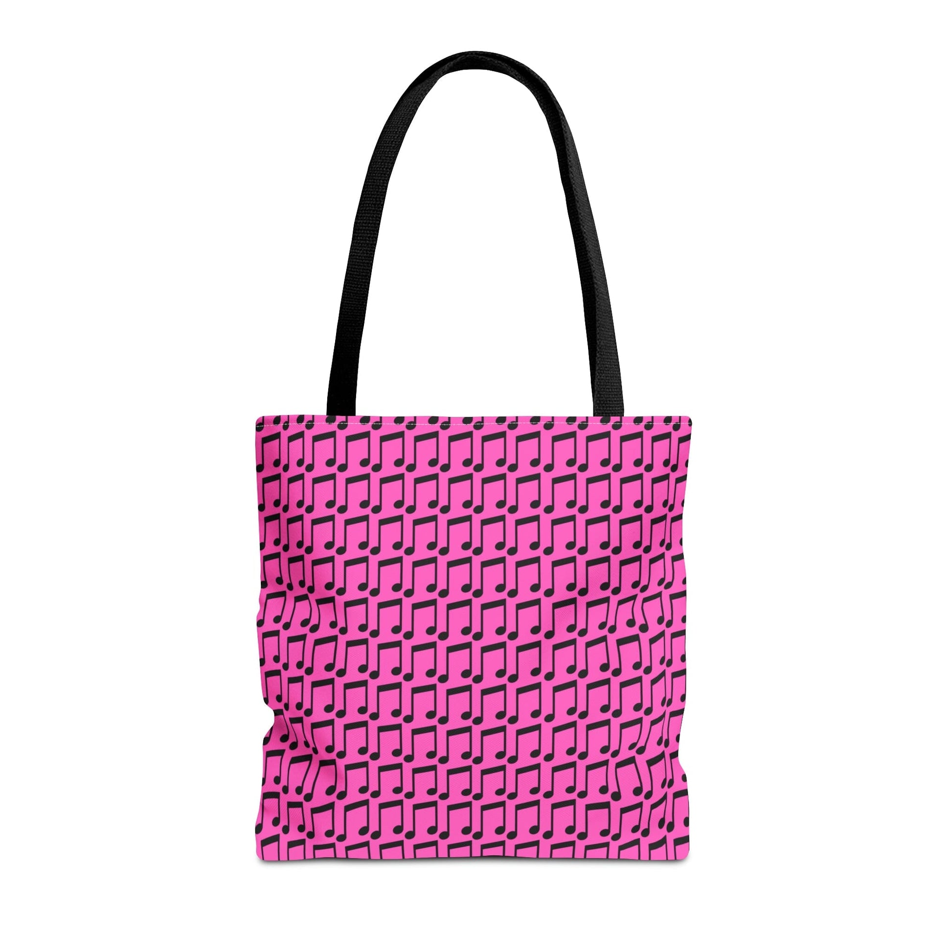 Music Notes Tote Bag Black & Pink - Rock & Roll Prints