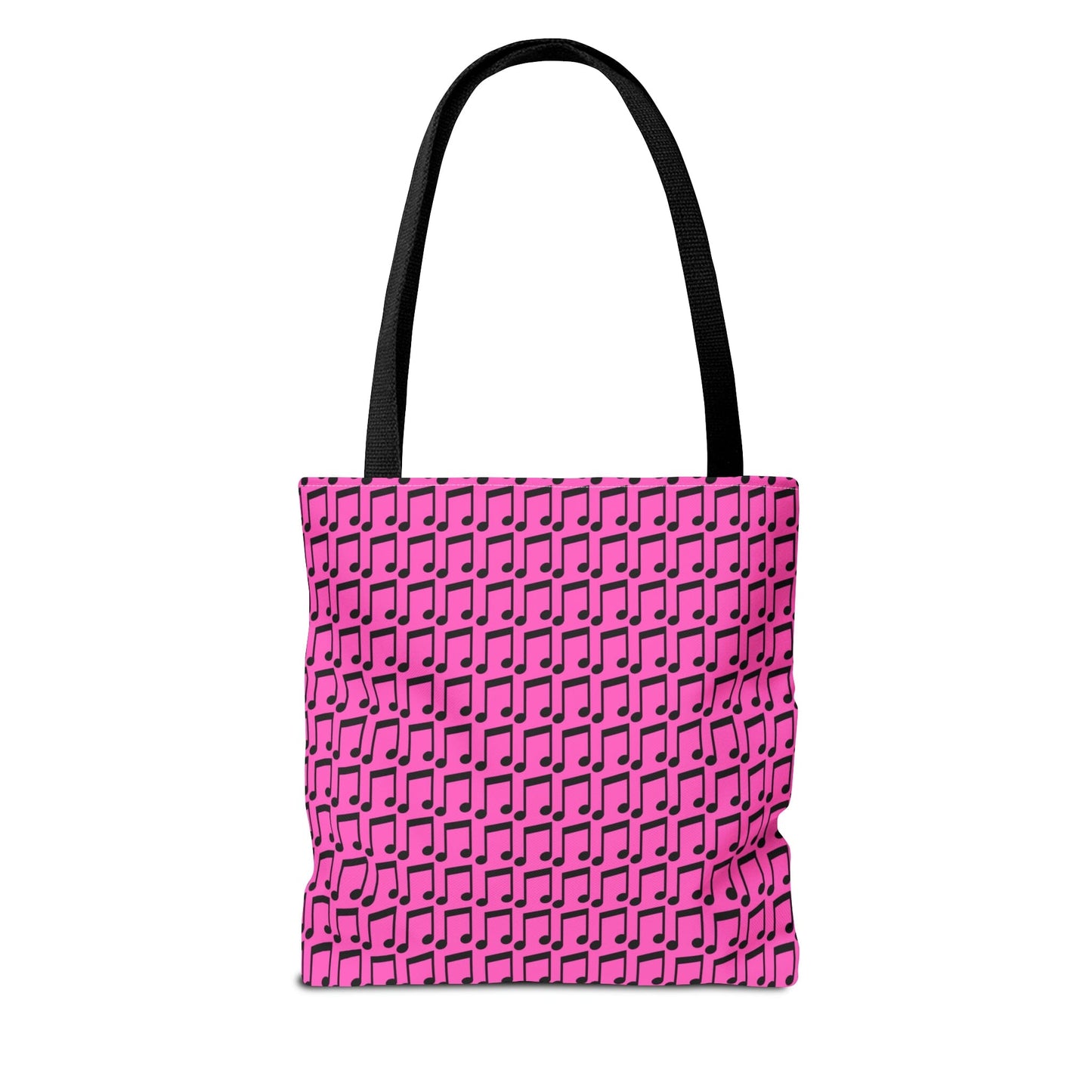 Music Notes Tote Bag Black & Pink - Rock & Roll Prints