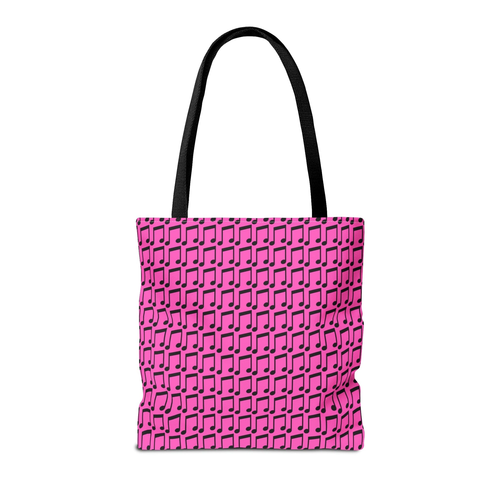 Music Notes Tote Bag Black & Pink - Rock & Roll Prints