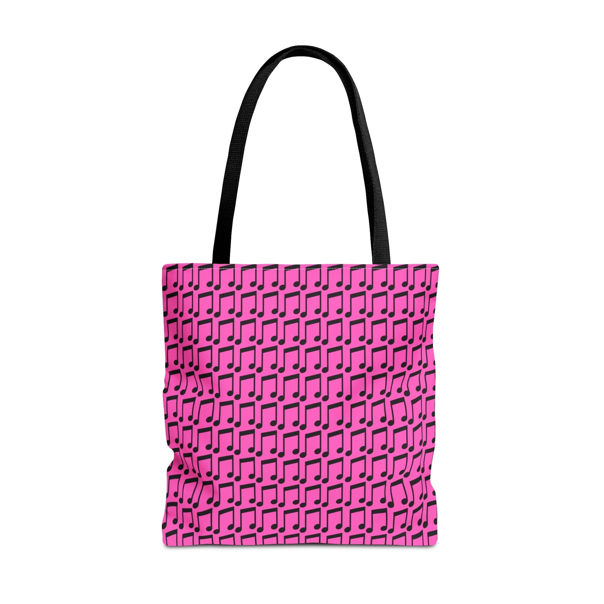 Music Notes Tote Bag Black & Pink - Rock & Roll Prints