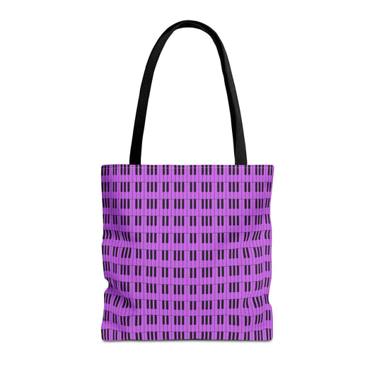 Piano Keys Tote Bag Black & Purple - Rock & Roll Prints