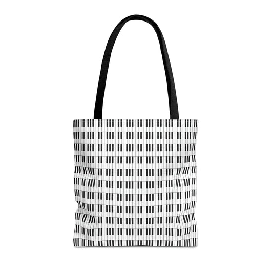 Piano Keys Tote Bag Black & White - Rock & Roll Prints