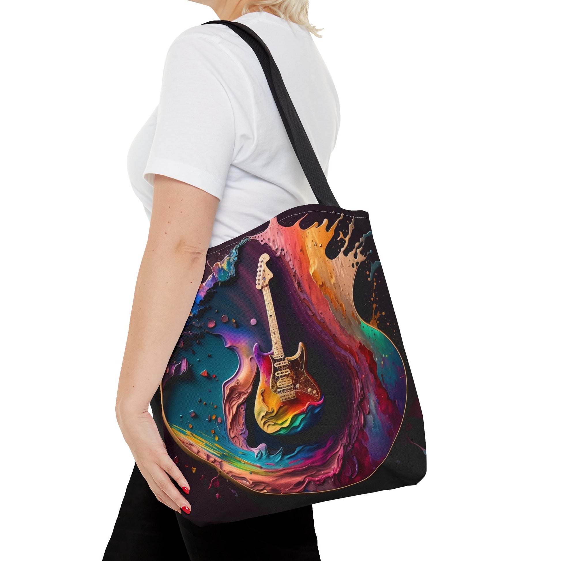 Reflective Electric Guitar Tote Bag - Rock & Roll Prints