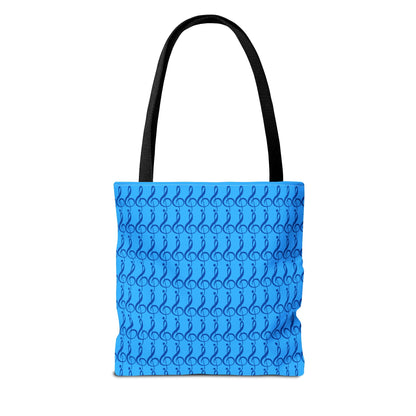 Treble Clef Tote Bag Blue & Navy - Rock & Roll Prints