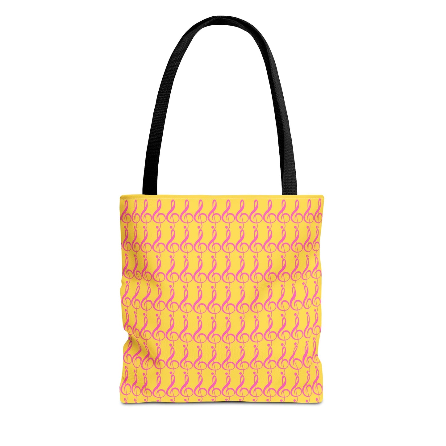 Treble Clef Tote Bag Pink & Yellow - Rock & Roll Prints