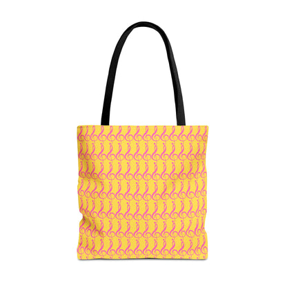 Treble Clef Tote Bag Pink & Yellow - Rock & Roll Prints