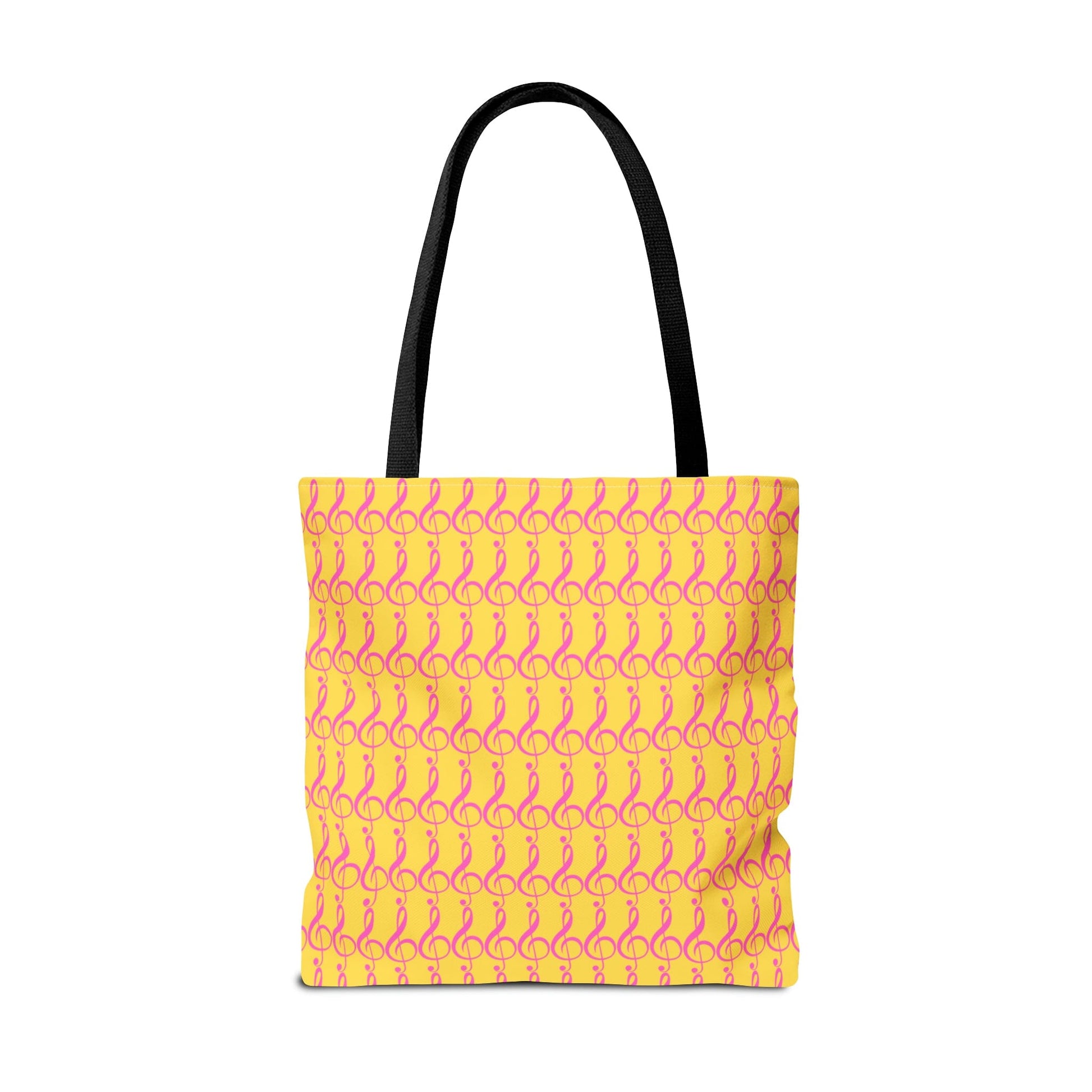 Treble Clef Tote Bag Pink & Yellow - Rock & Roll Prints