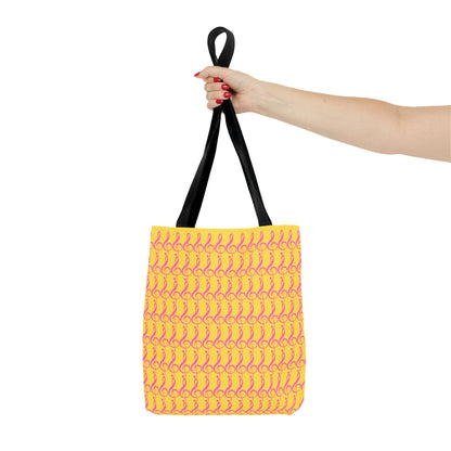 Treble Clef Tote Bag Pink & Yellow - Rock & Roll Prints