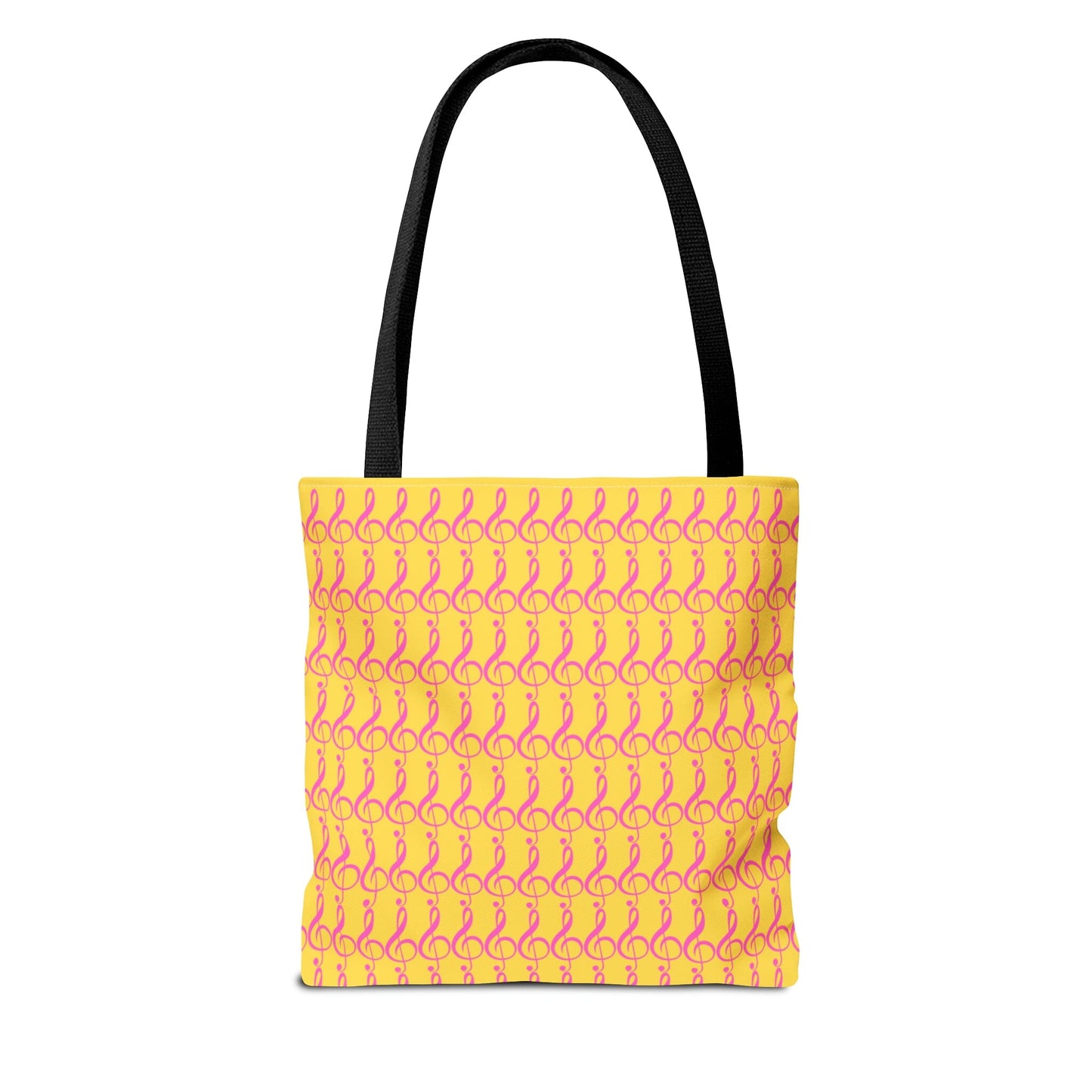 Treble Clef Tote Bag Pink & Yellow - Rock & Roll Prints