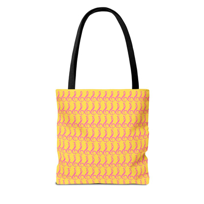 Treble Clef Tote Bag Pink & Yellow - Rock & Roll Prints