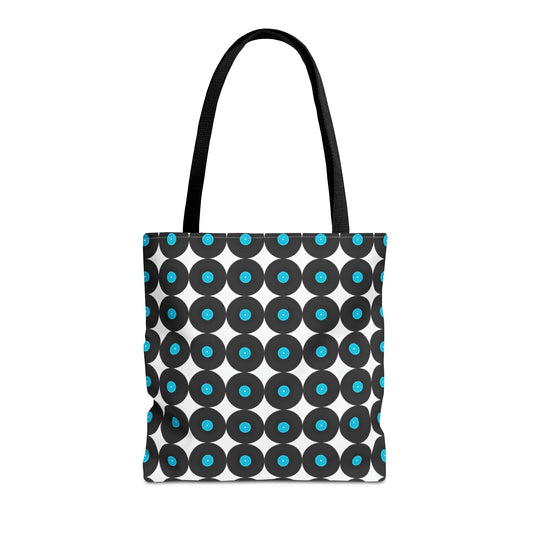 Vinyl Record Tote Bag Black & Blue - Rock & Roll Prints