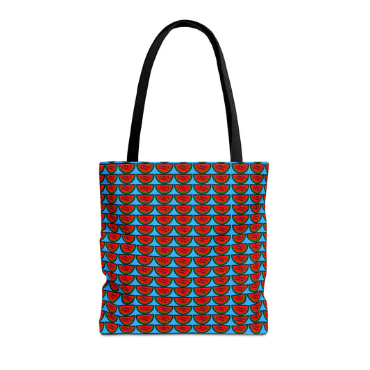 Watermelon Notation Tote Bag Blue - Rock & Roll Prints