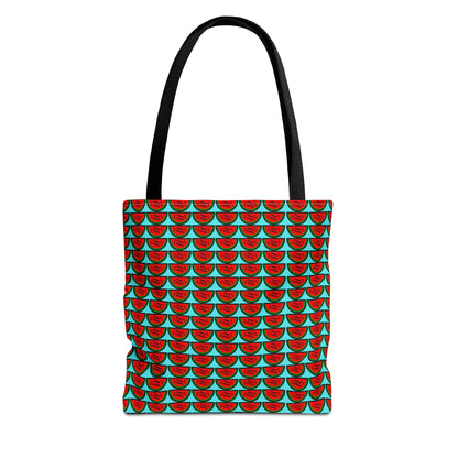 Watermelon Notation Tote Bag Turquoise - Rock & Roll Prints