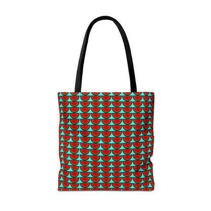 Watermelon Notation Tote Bag Turquoise - Rock & Roll Prints