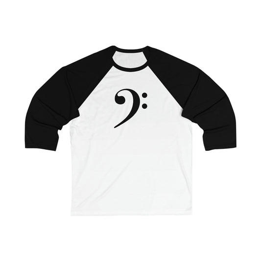 Bass Clef Unisex 3\4 Sleeve Baseball Tee - Rock & Roll Prints