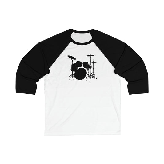 Drum Kit Unisex 3\4 Sleeve Baseball Tee - Rock & Roll Prints