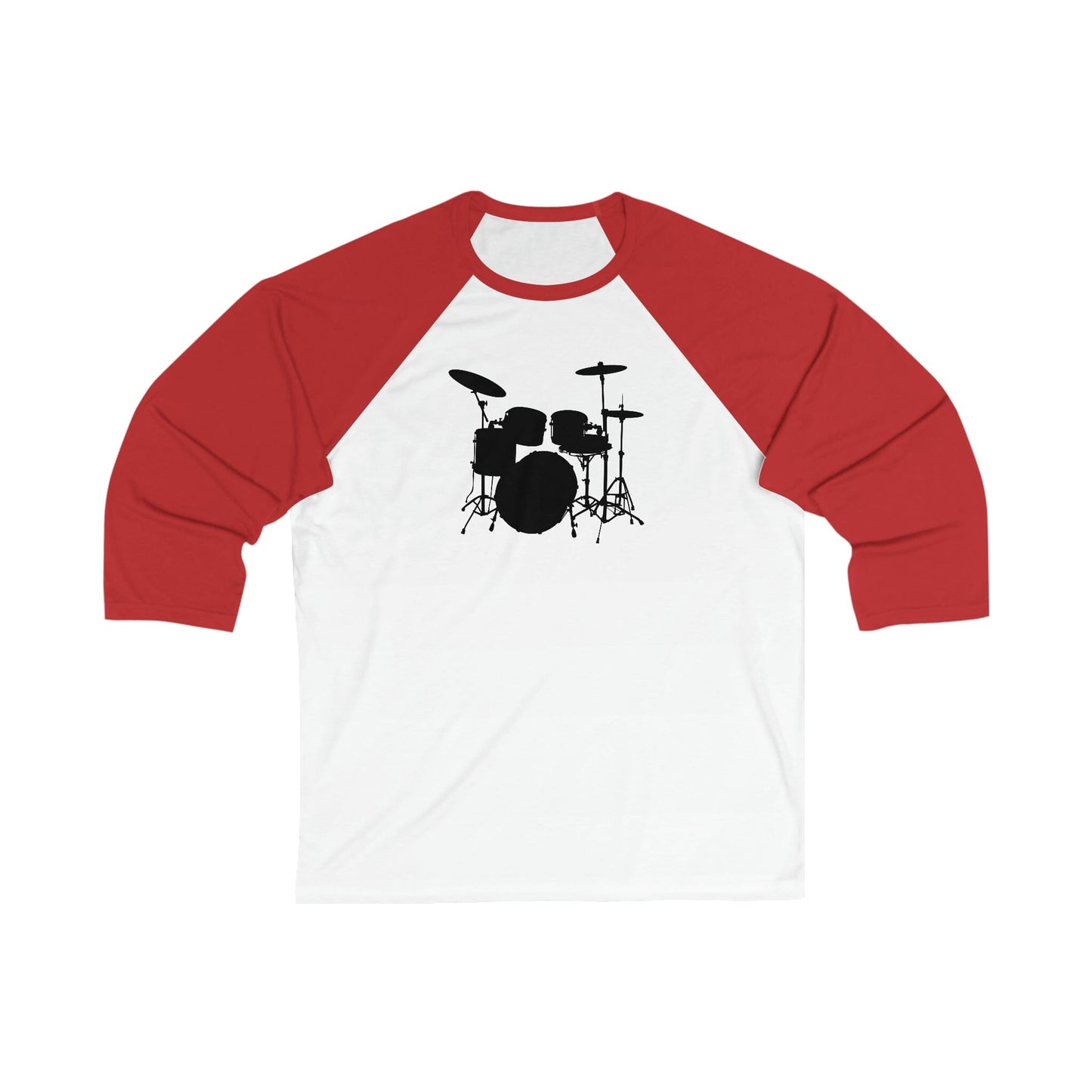 Drum Kit Unisex 3\4 Sleeve Baseball Tee - Rock & Roll Prints