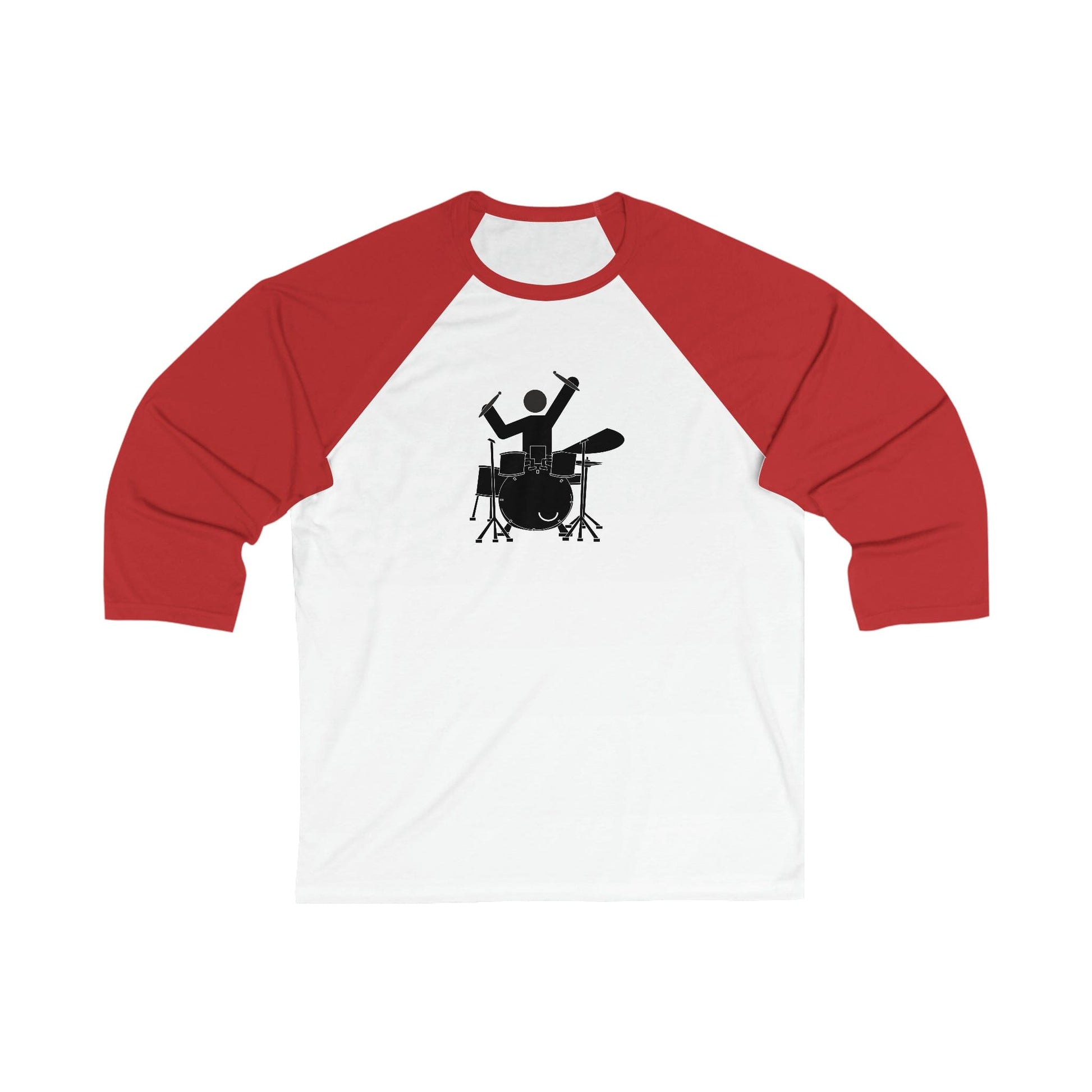 Drummer Unisex 3\4 Sleeve Baseball Tee - Rock & Roll Prints