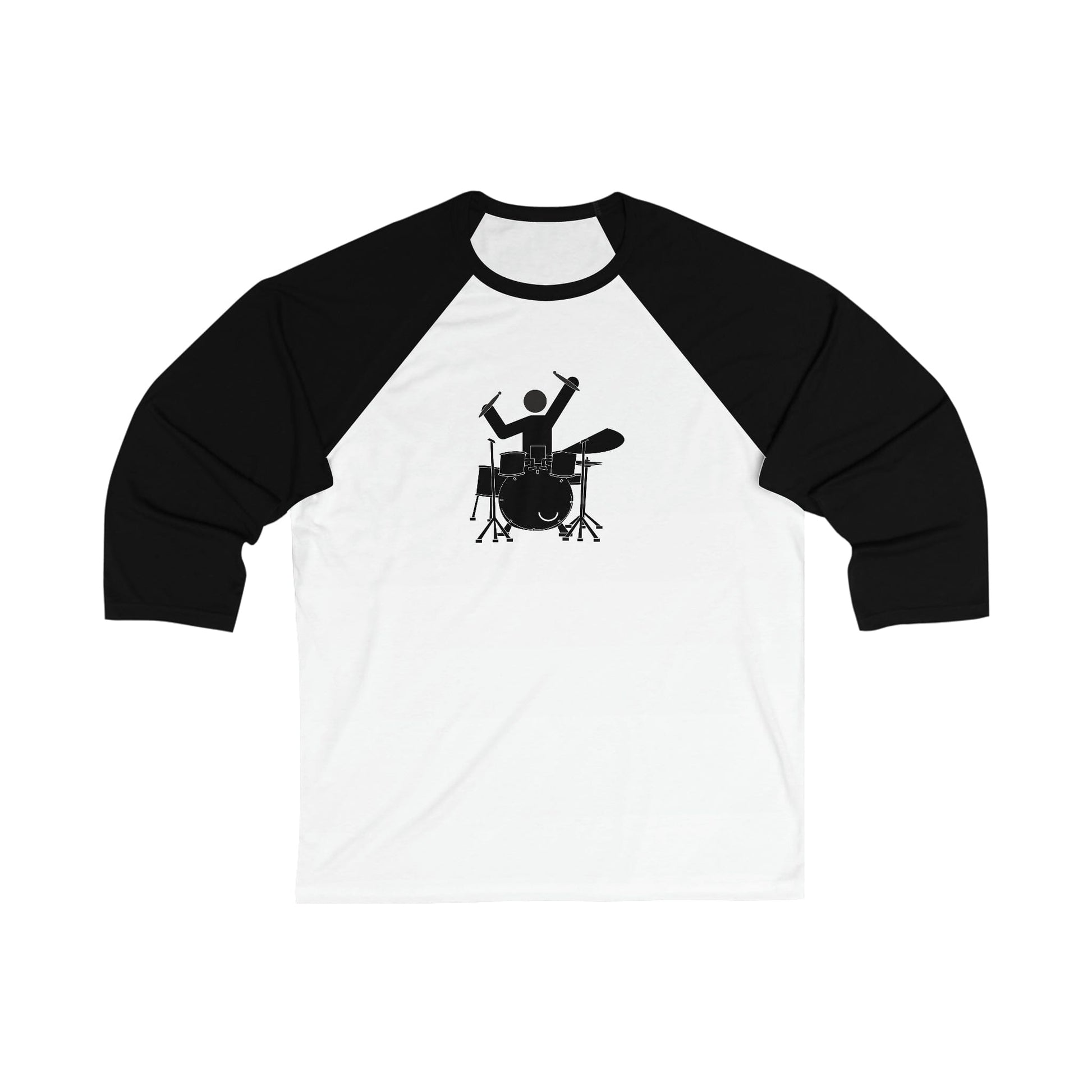 Drummer Unisex 3\4 Sleeve Baseball Tee - Rock & Roll Prints