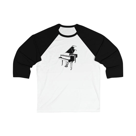 Grand Piano Unisex 3\4 Sleeve Baseball Tee - Rock & Roll Prints