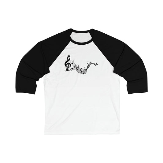 Notes On A Wave Unisex 3\4 Sleeve Baseball Tee - Rock & Roll Prints