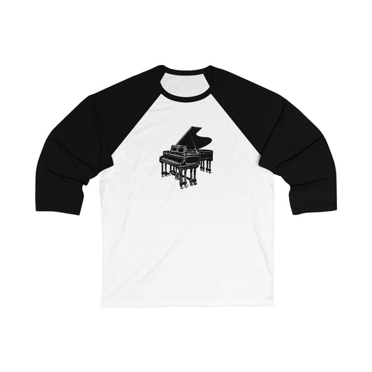 Old Style Piano Unisex 3\4 Sleeve Baseball Tee - Rock & Roll Prints