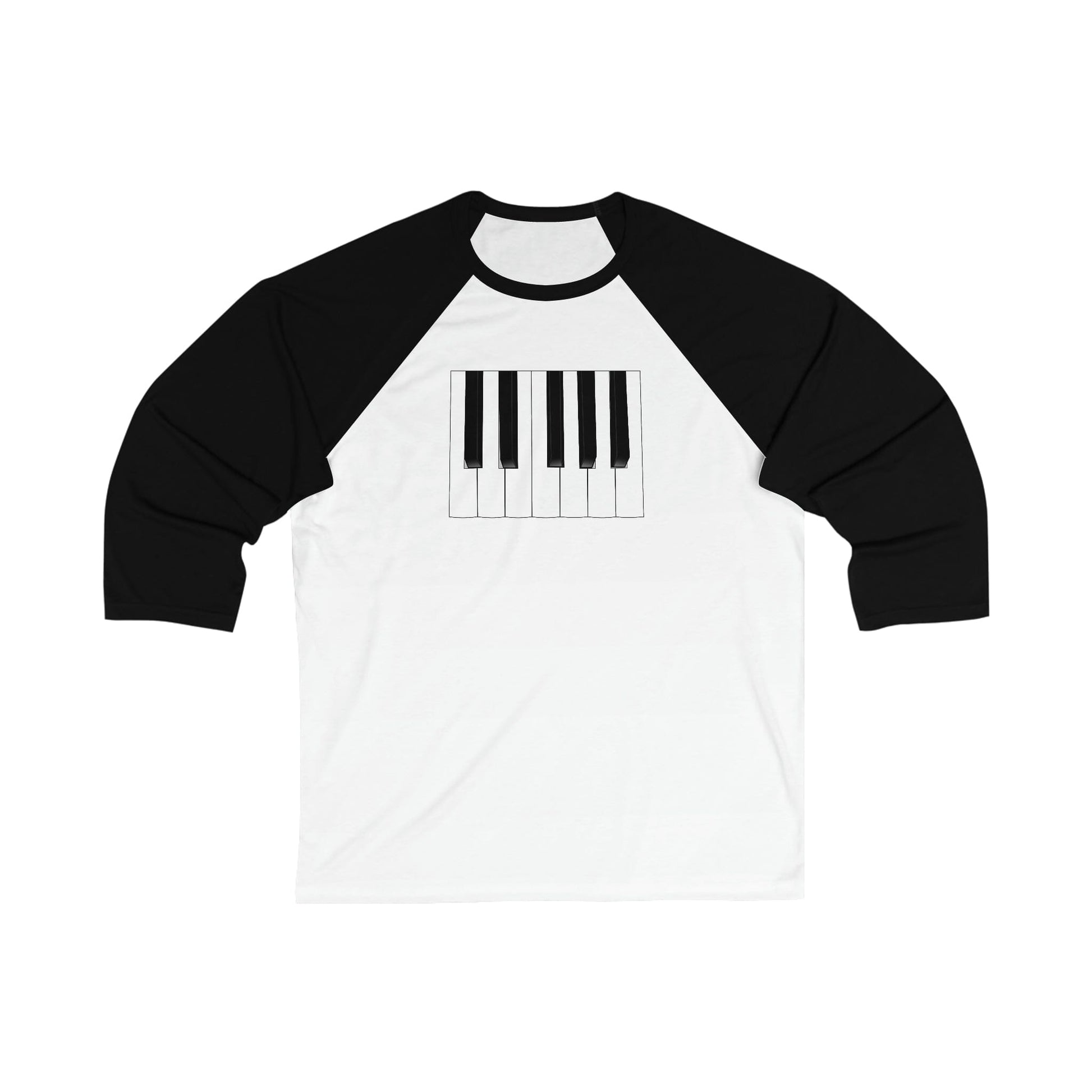 Piano Keys Unisex 3\4 Sleeve Baseball Tee - Rock & Roll Prints