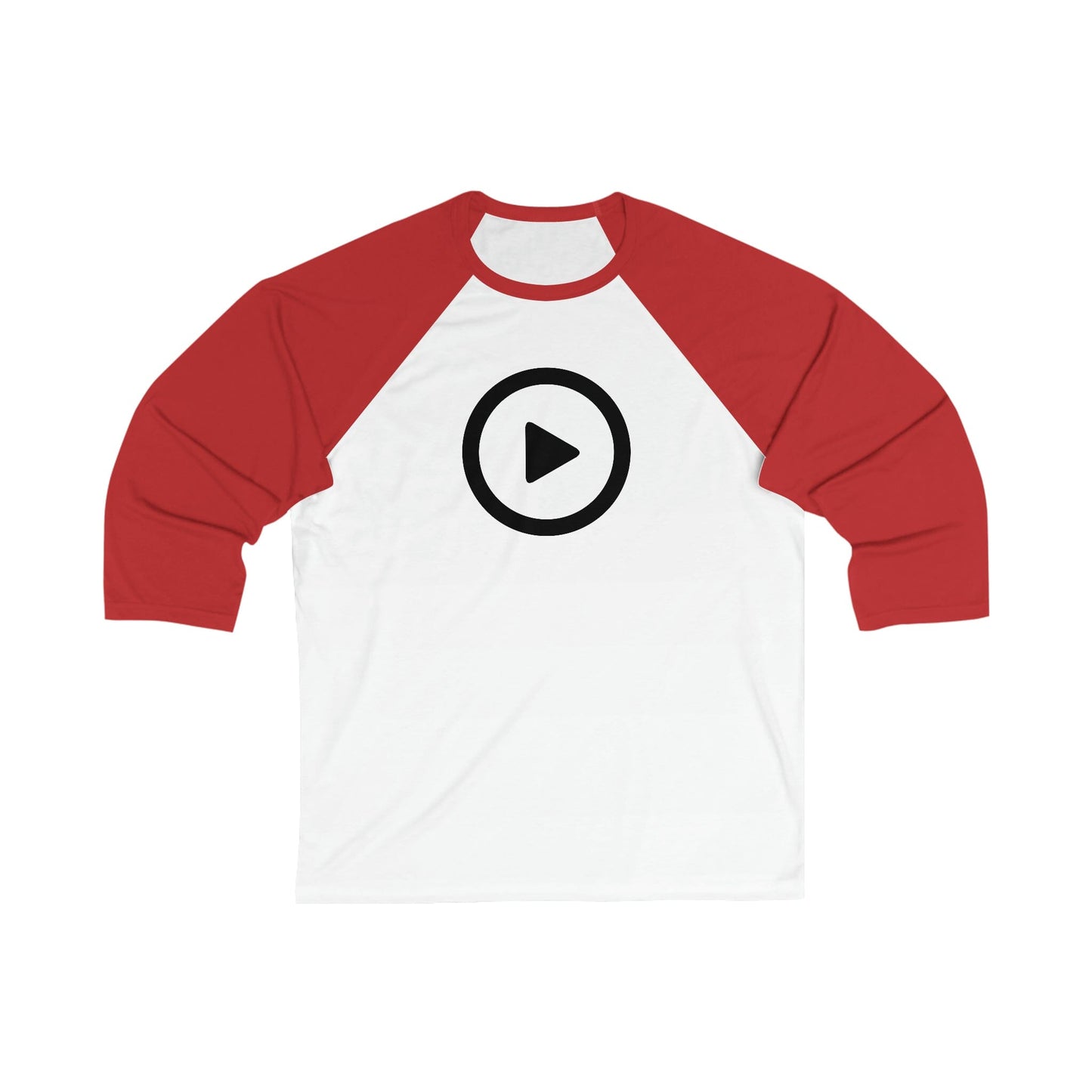 Play Button Unisex 3\4 Sleeve Baseball Tee - Rock & Roll Prints