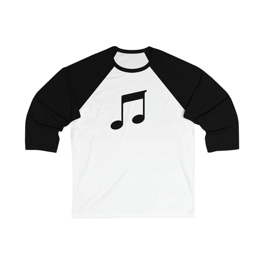 Quavers Music Notes Unisex 3\4 Sleeve Baseball Tee - Rock & Roll Prints