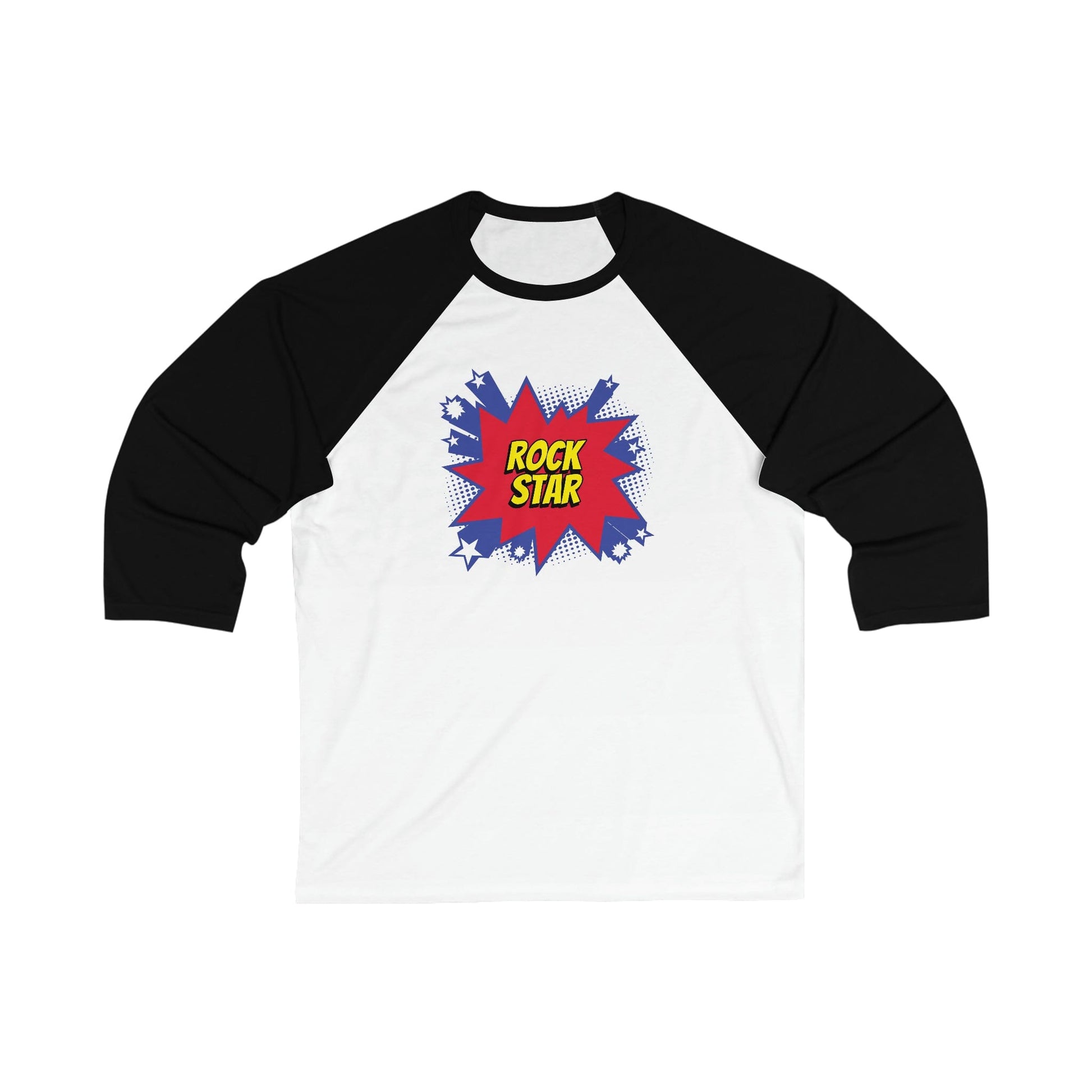 Rock Star Unisex 3\4 Sleeve Baseball Tee - Rock & Roll Prints