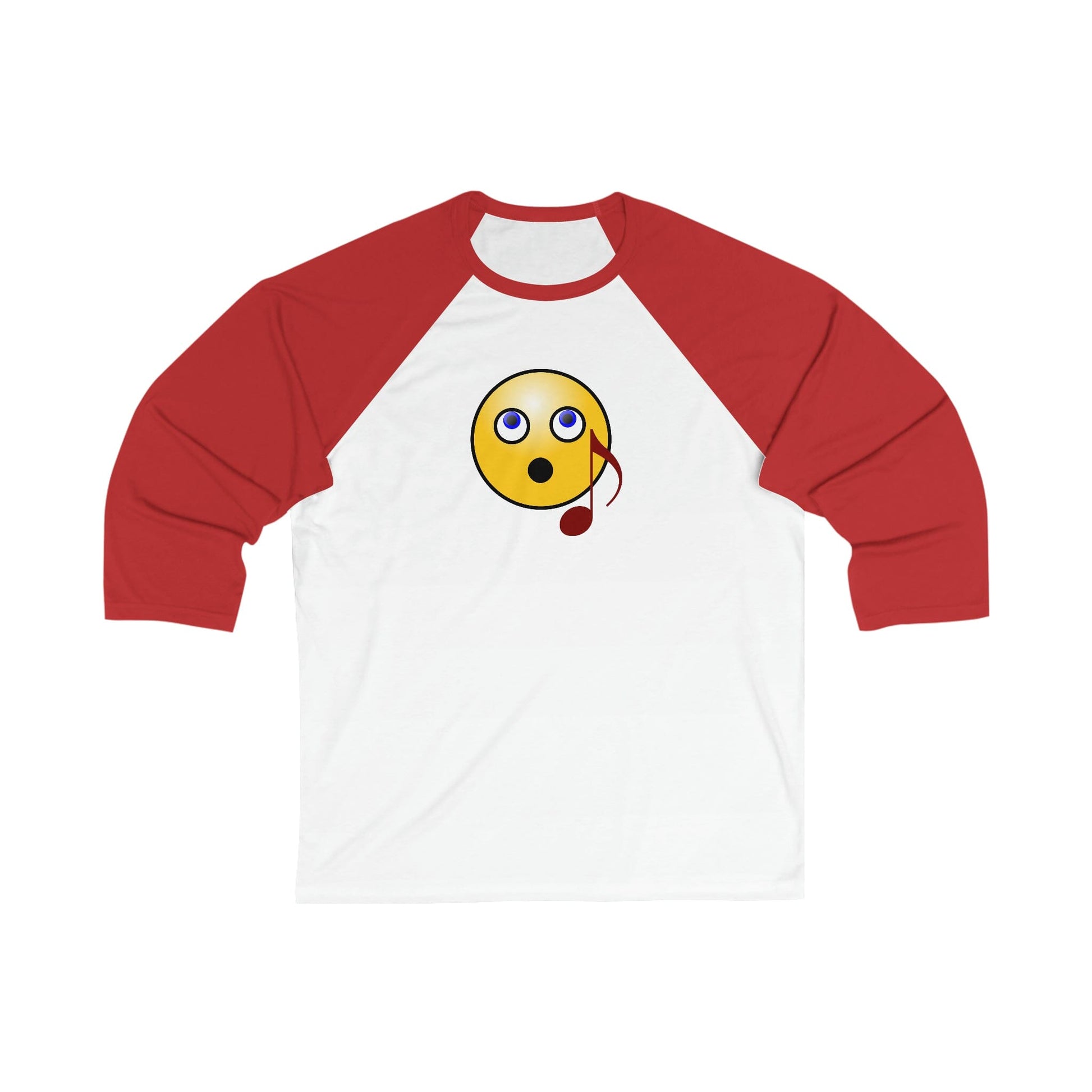 Singing Emoji Unisex 3\4 Sleeve Baseball Tee - Rock & Roll Prints