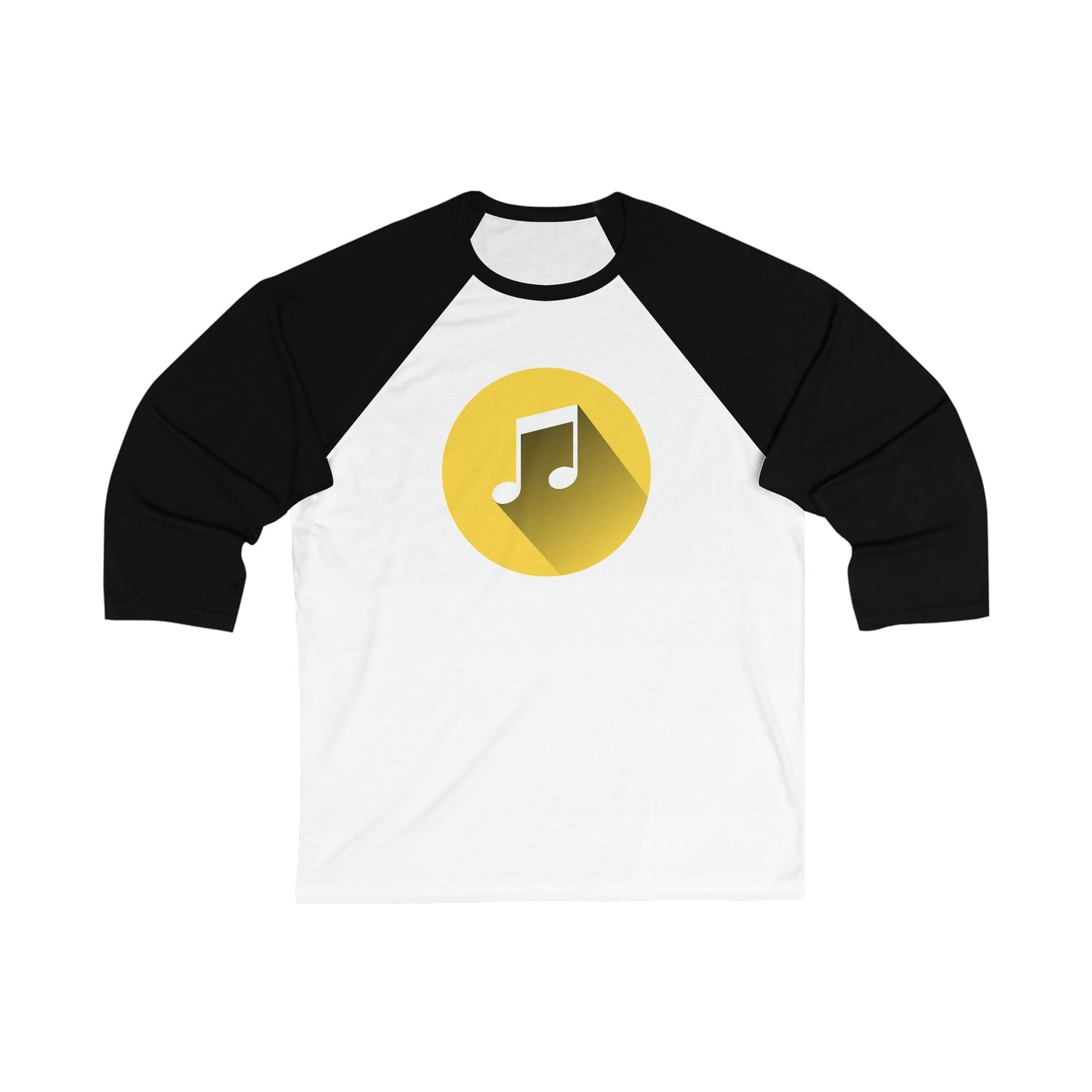 Yellow Quavers Unisex 3\4 Sleeve Baseball Tee - Rock & Roll Prints