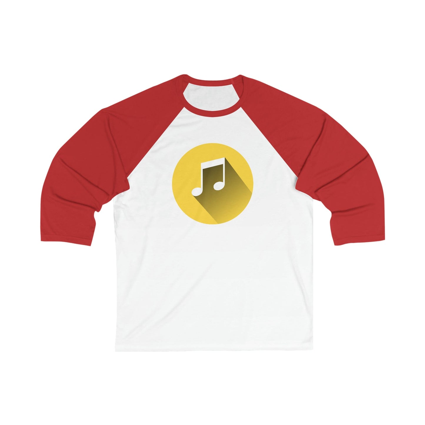 Yellow Quavers Unisex 3\4 Sleeve Baseball Tee - Rock & Roll Prints