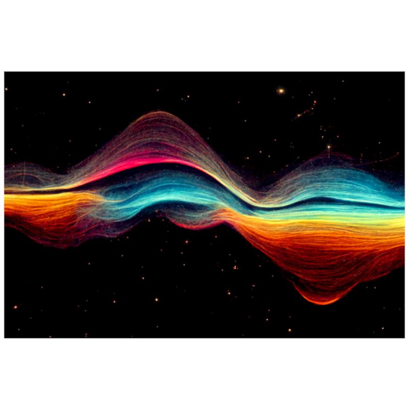 Abstract Line Of Waves In Space Art Print - Rock & Roll Prints