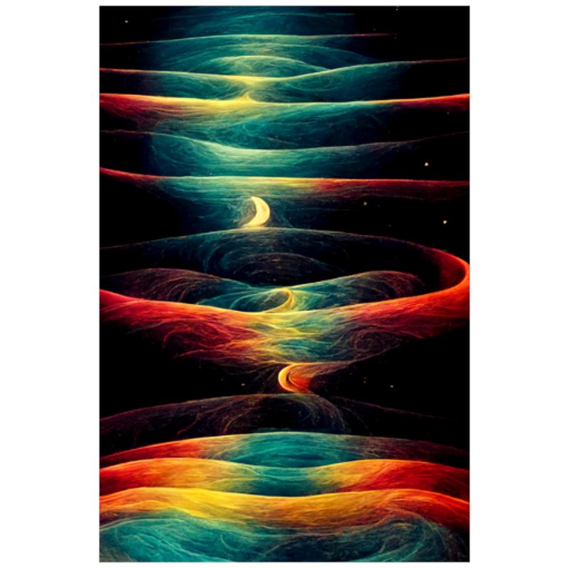 Abstract Moonlight Waves Art Print - Rock & Roll Prints