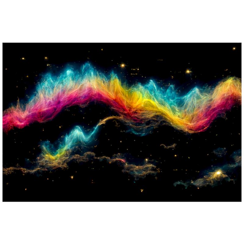 Abstract Waves In The Night Sky Art Print - Rock & Roll Prints