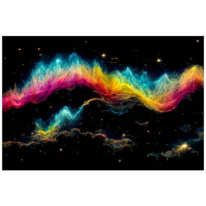 Abstract Waves In The Night Sky Art Print - Rock & Roll Prints