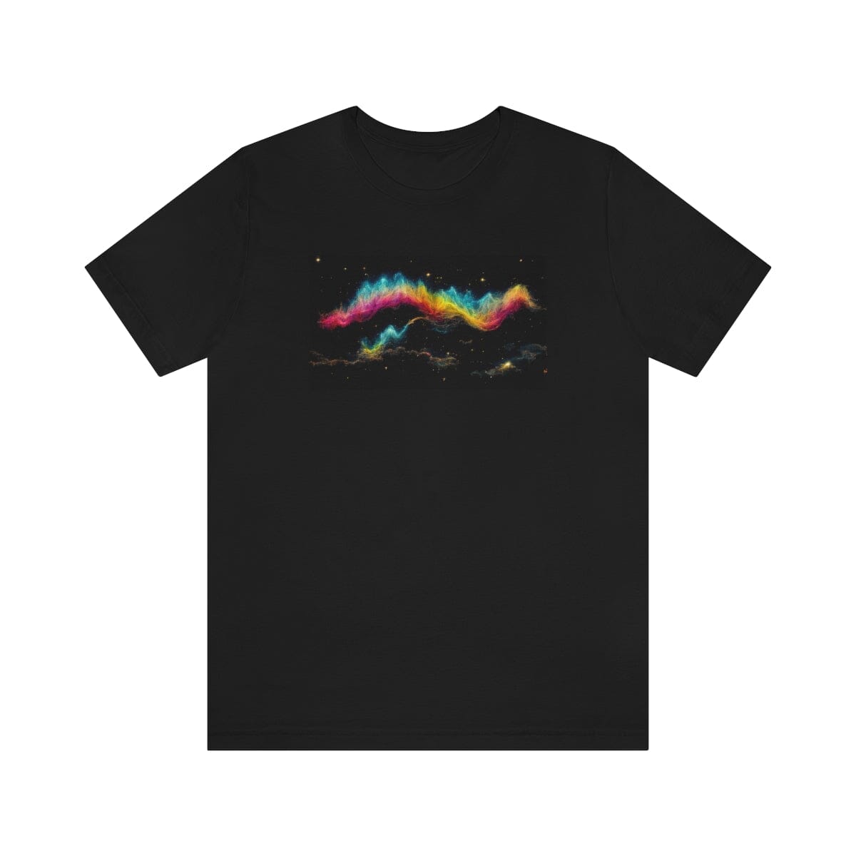 Abstract Waves In The Night Sky Mens Unisex Soft Cotton T-shirt - Rock & Roll Prints