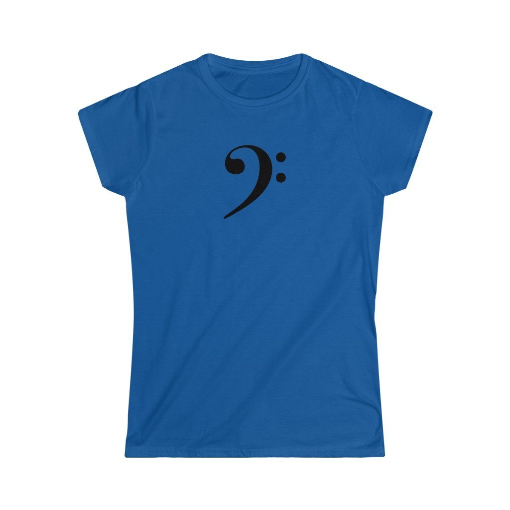 Bass Clef Design Ladies Soft Cotton Slim Fit T-shirt - Rock & Roll Prints