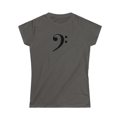 Bass Clef Design Ladies Soft Cotton Slim Fit T-shirt - Rock & Roll Prints